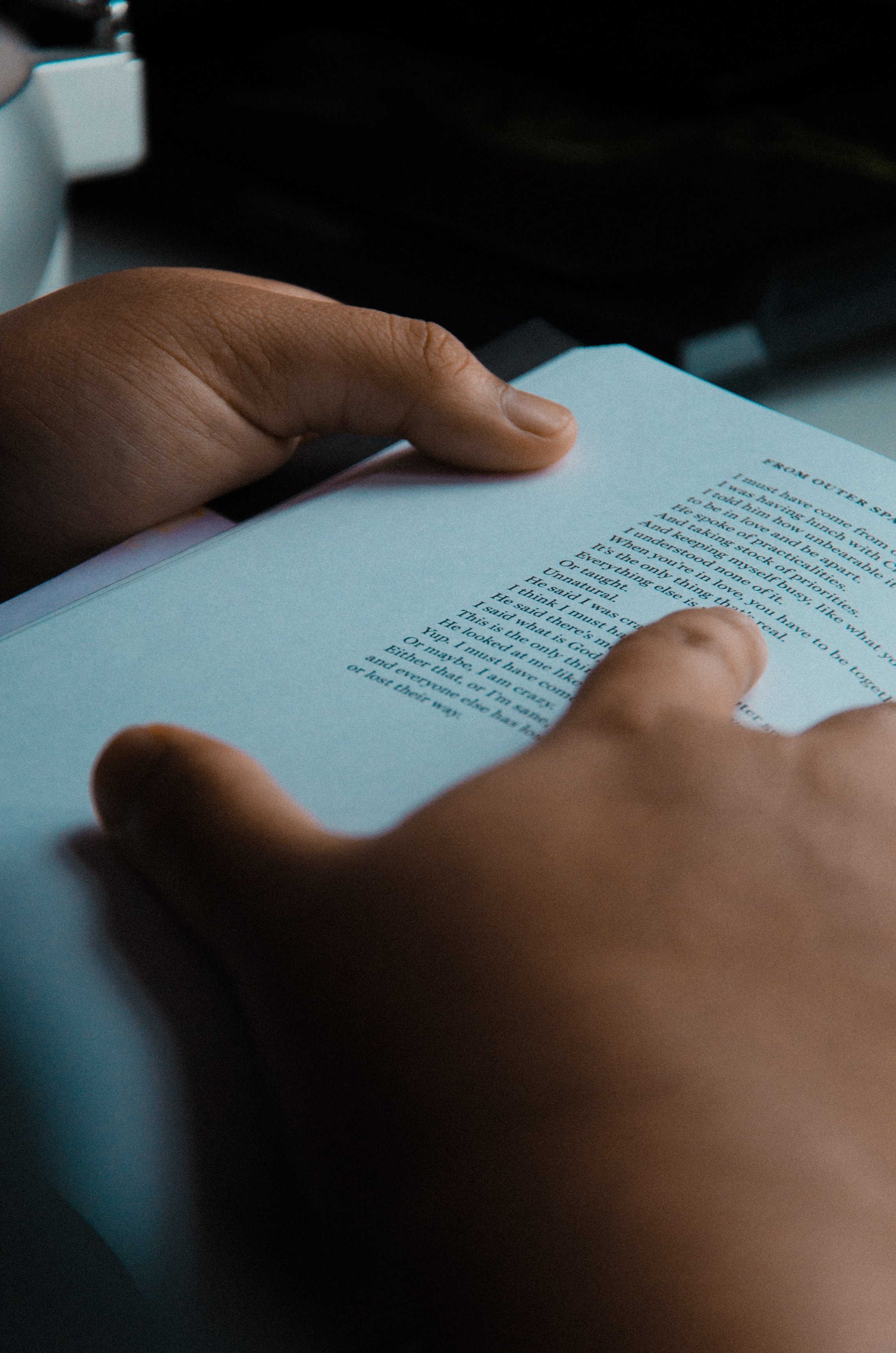 Open book being read